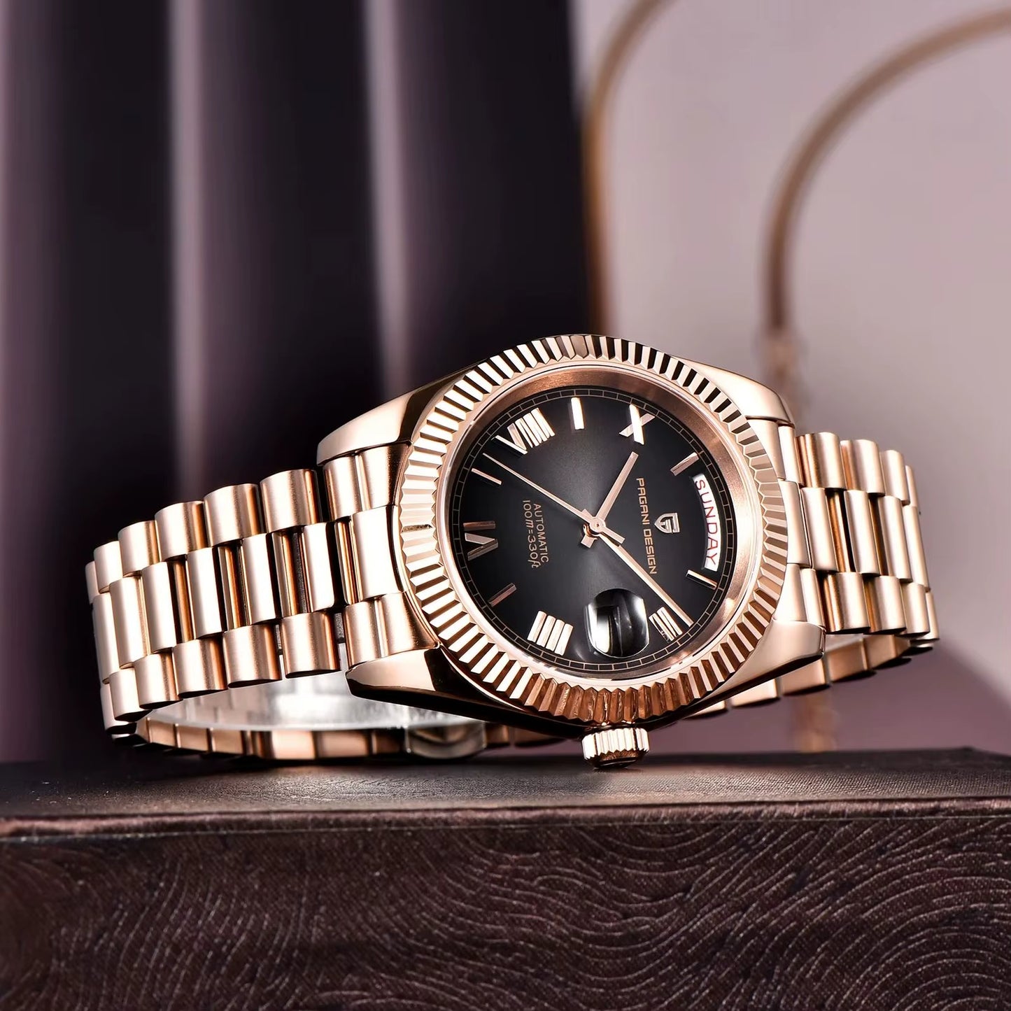 2026 New  DD40 Luxury Rose Gold Automatic Watch for Men Mechanical Watches AR Sapphire Glass Date Wrist Watch Men