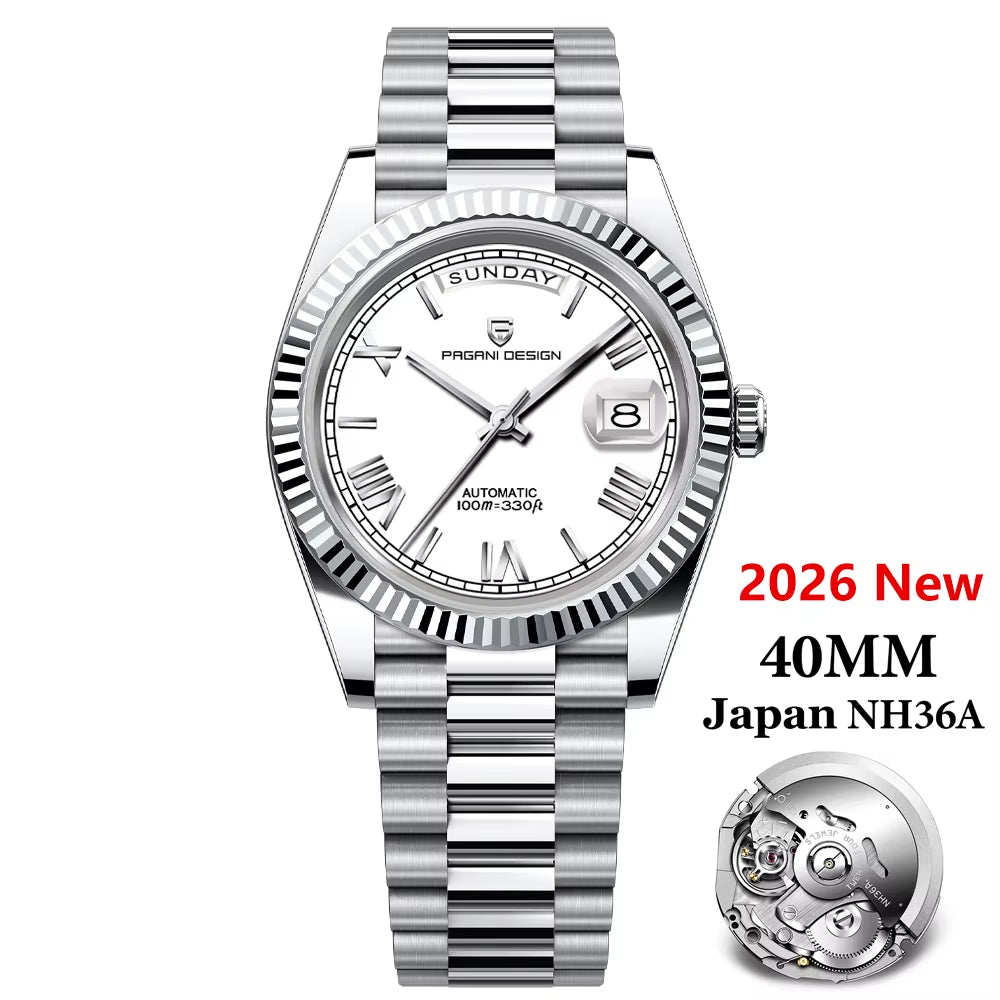 2026 New  DD40 Luxury Rose Gold Automatic Watch for Men Mechanical Watches AR Sapphire Glass Date Wrist Watch Men