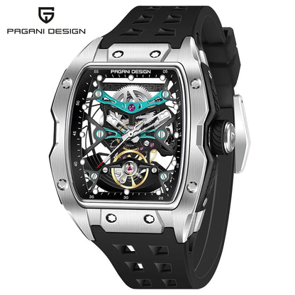 2025 New  42MM Tonneau Men Mechanical Watch Luxury Sapphire Glass Automatic Watch 50M Waterproof Skeleton Watch Men