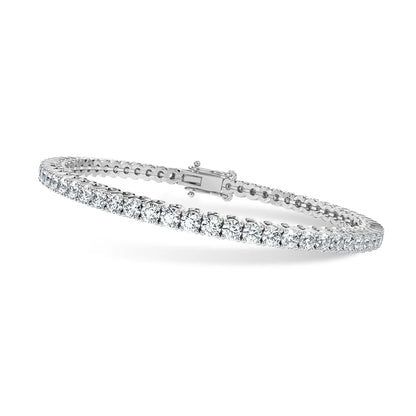 Bracciale Tennis 4,75Ct F/SI 100% Diamanti Tondi Naturali, Oro Bianco