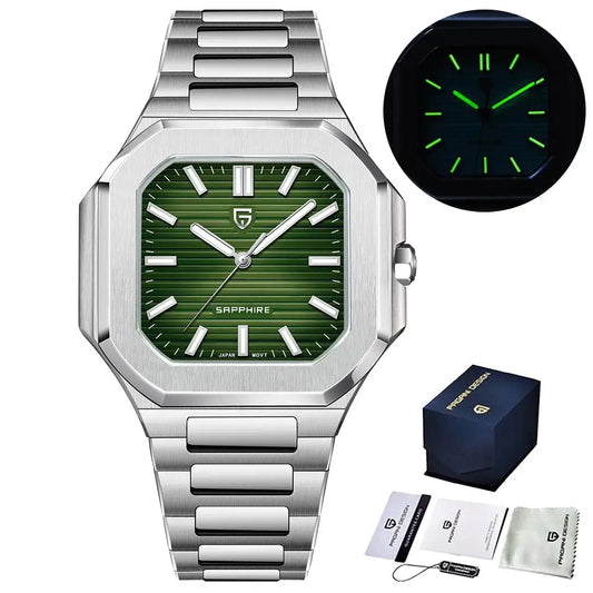 2025 New  Quartz Wristwatch Checkered Watch Mechanical Scanning Sapphire Stainless Steel Waterproof Watch for Men