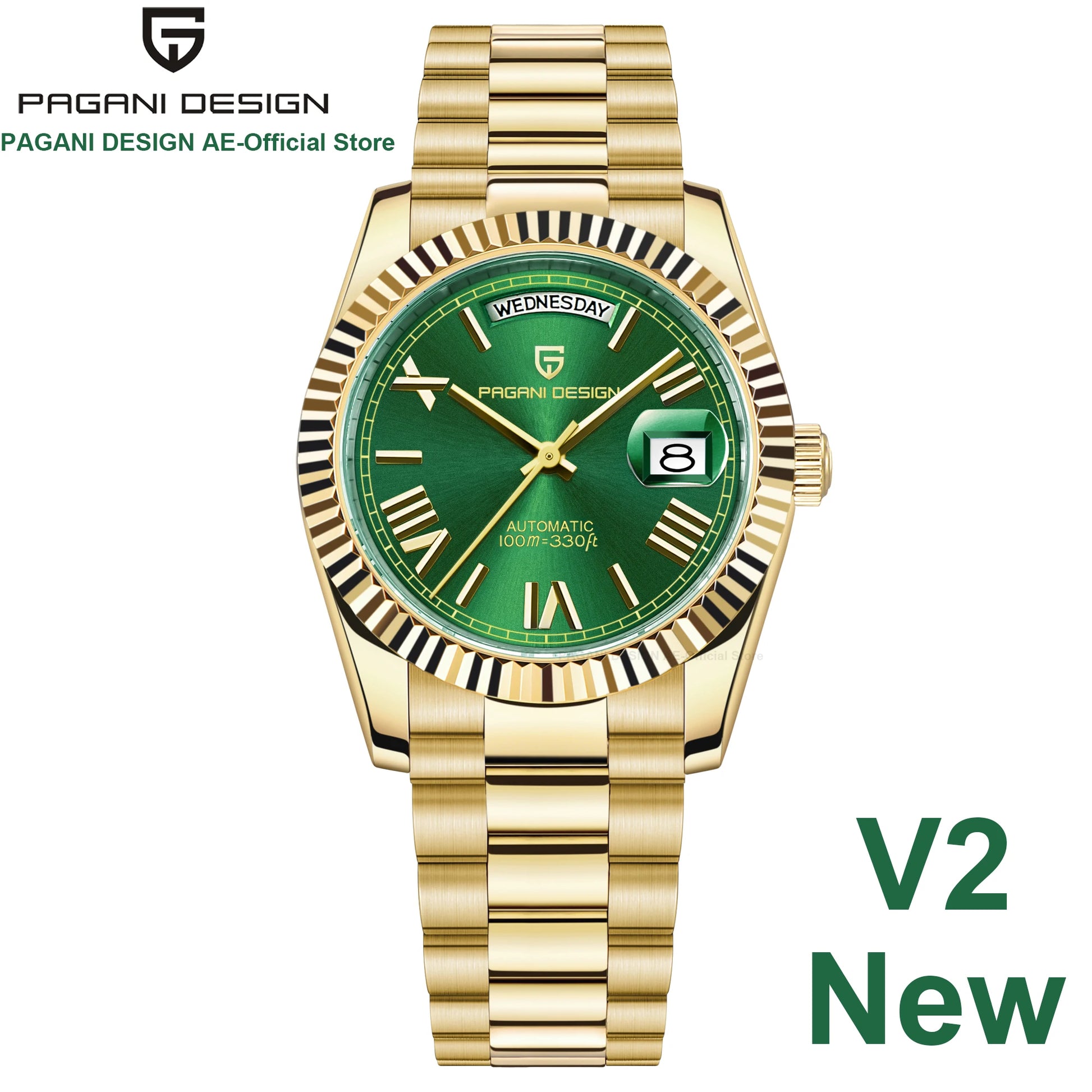 DD36 Gold Green V2 Men'S Mechanical Watches Luxury Automatic Watch for Men 2023 New AR Sapphire Glass Wrist Watch