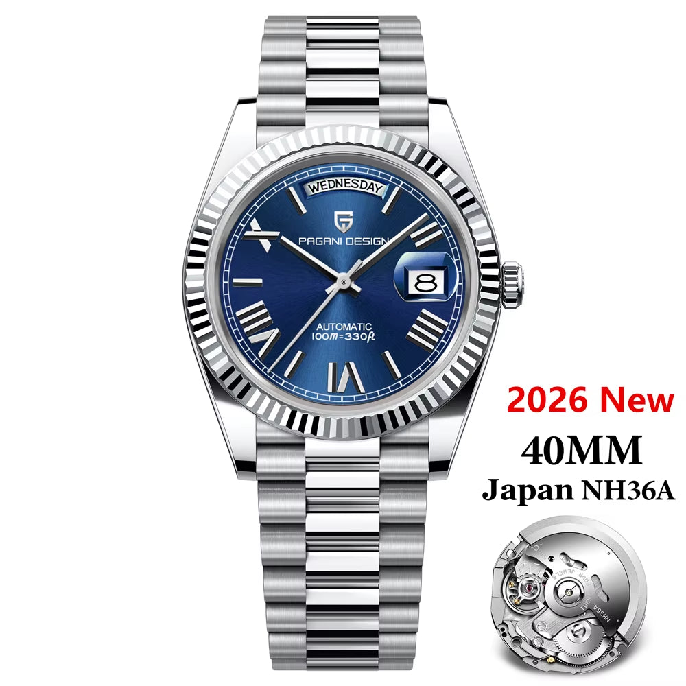 2026 New  DD40 Luxury Rose Gold Automatic Watch for Men Mechanical Watches AR Sapphire Glass Date Wrist Watch Men
