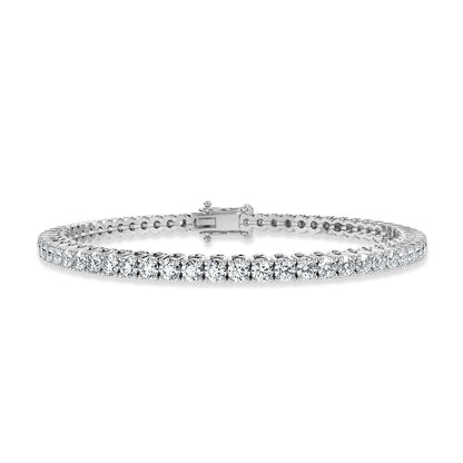 Bracciale Tennis 4,75Ct F/SI 100% Diamanti Tondi Naturali, Oro Bianco