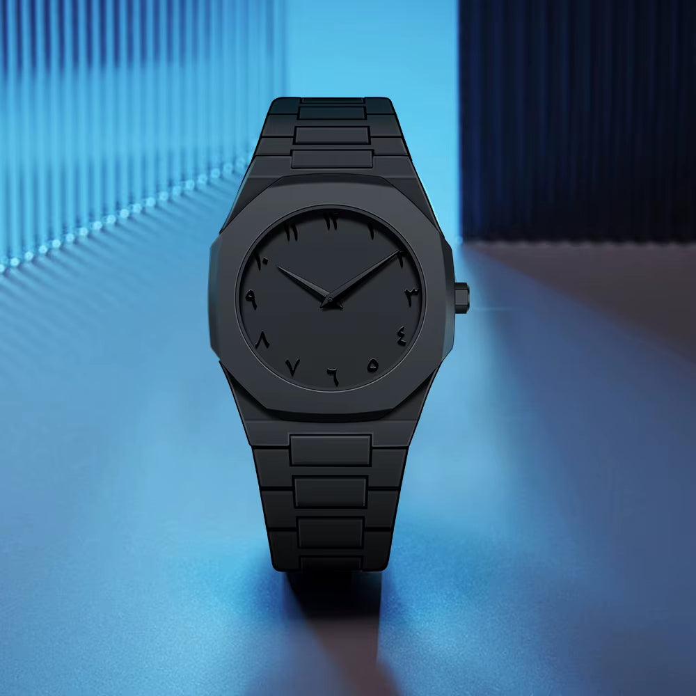 1142-4 Business Men'S Watch Men'S Quartz Watch Classic Fashion round Watch Art Arabic Digital New Watch Men'S Clock
