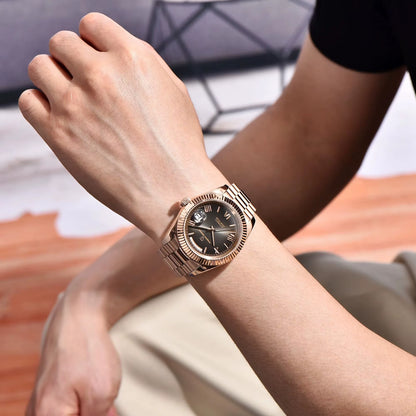 2026 New  DD40 Luxury Rose Gold Automatic Watch for Men Mechanical Watches AR Sapphire Glass Date Wrist Watch Men