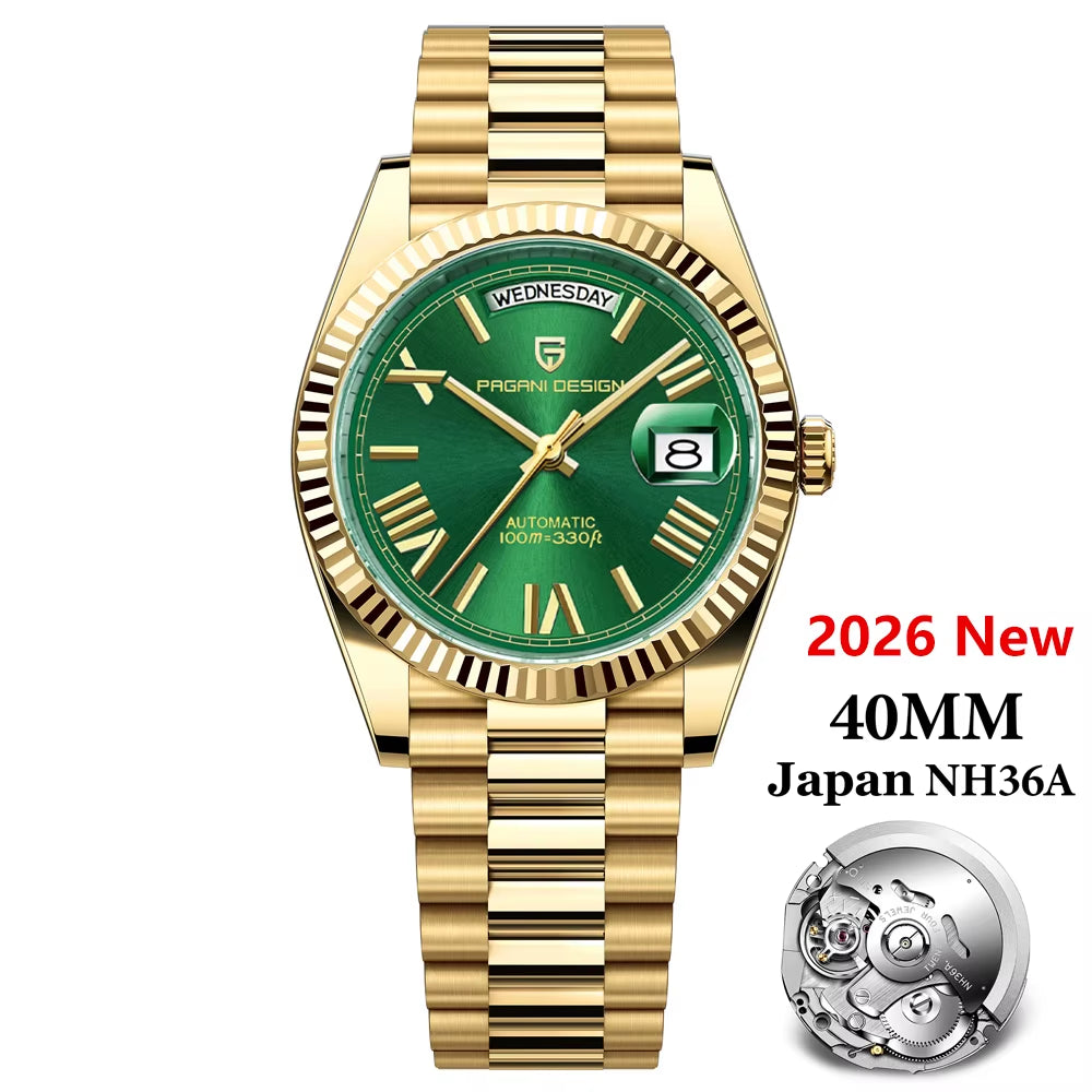 2026 New  DD40 Luxury Rose Gold Automatic Watch for Men Mechanical Watches AR Sapphire Glass Date Wrist Watch Men