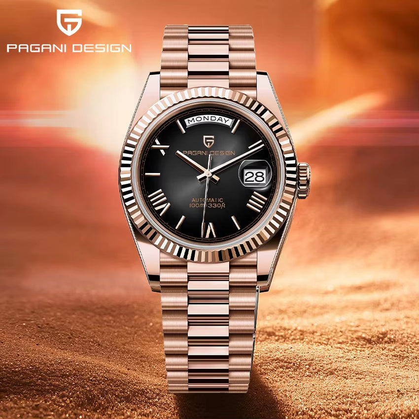 2026 New  DD40 Luxury Rose Gold Automatic Watch for Men Mechanical Watches AR Sapphire Glass Date Wrist Watch Men