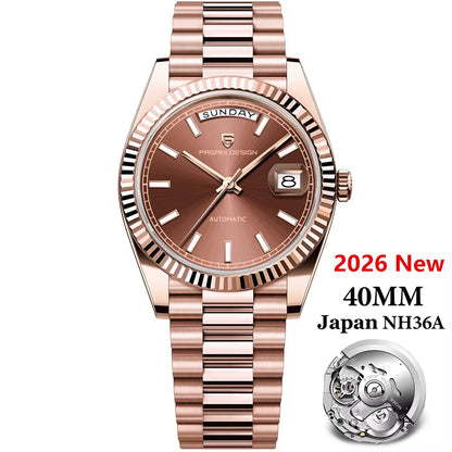 2026 New  DD40 Luxury Rose Gold Automatic Watch for Men Mechanical Watches AR Sapphire Glass Date Wrist Watch Men