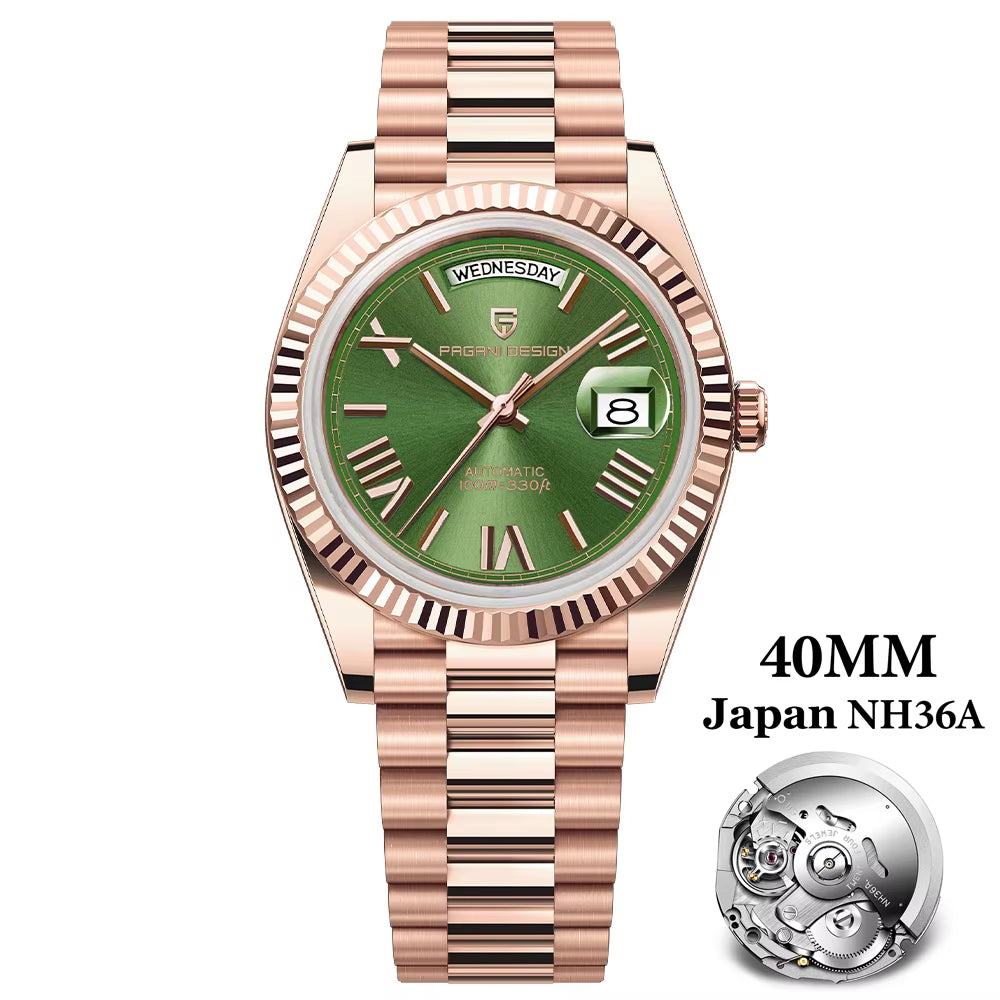 2026 New  DD40 Luxury Rose Gold Automatic Watch for Men Mechanical Watches AR Sapphire Glass Date Wrist Watch Men
