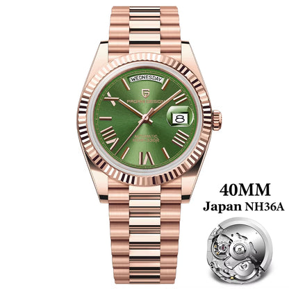 2026 New  DD40 Luxury Rose Gold Automatic Watch for Men Mechanical Watches AR Sapphire Glass Date Wrist Watch Men