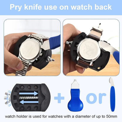 Watch Repair Kit Professional Watch Battery Replacement Tool Watch Back Remover Tools Watch Case Opener Watch Back Remover Holde