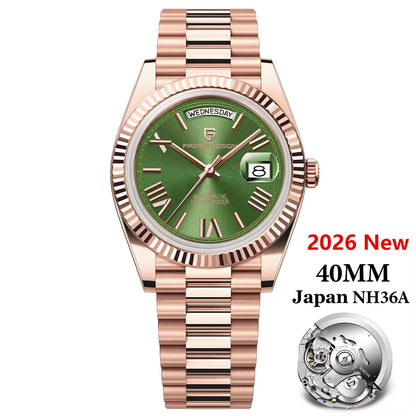 2026 New  DD40 Luxury Rose Gold Automatic Watch for Men Mechanical Watches AR Sapphire Glass Date Wrist Watch Men