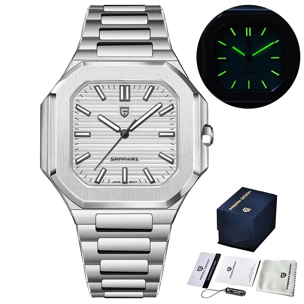2025 New  Quartz Wristwatch Checkered Watch Mechanical Scanning Sapphire Stainless Steel Waterproof Watch for Men