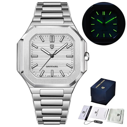 2025 New  Quartz Wristwatch Checkered Watch Mechanical Scanning Sapphire Stainless Steel Waterproof Watch for Men
