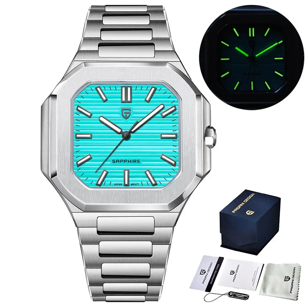 2025 New  Quartz Wristwatch Checkered Watch Mechanical Scanning Sapphire Stainless Steel Waterproof Watch for Men