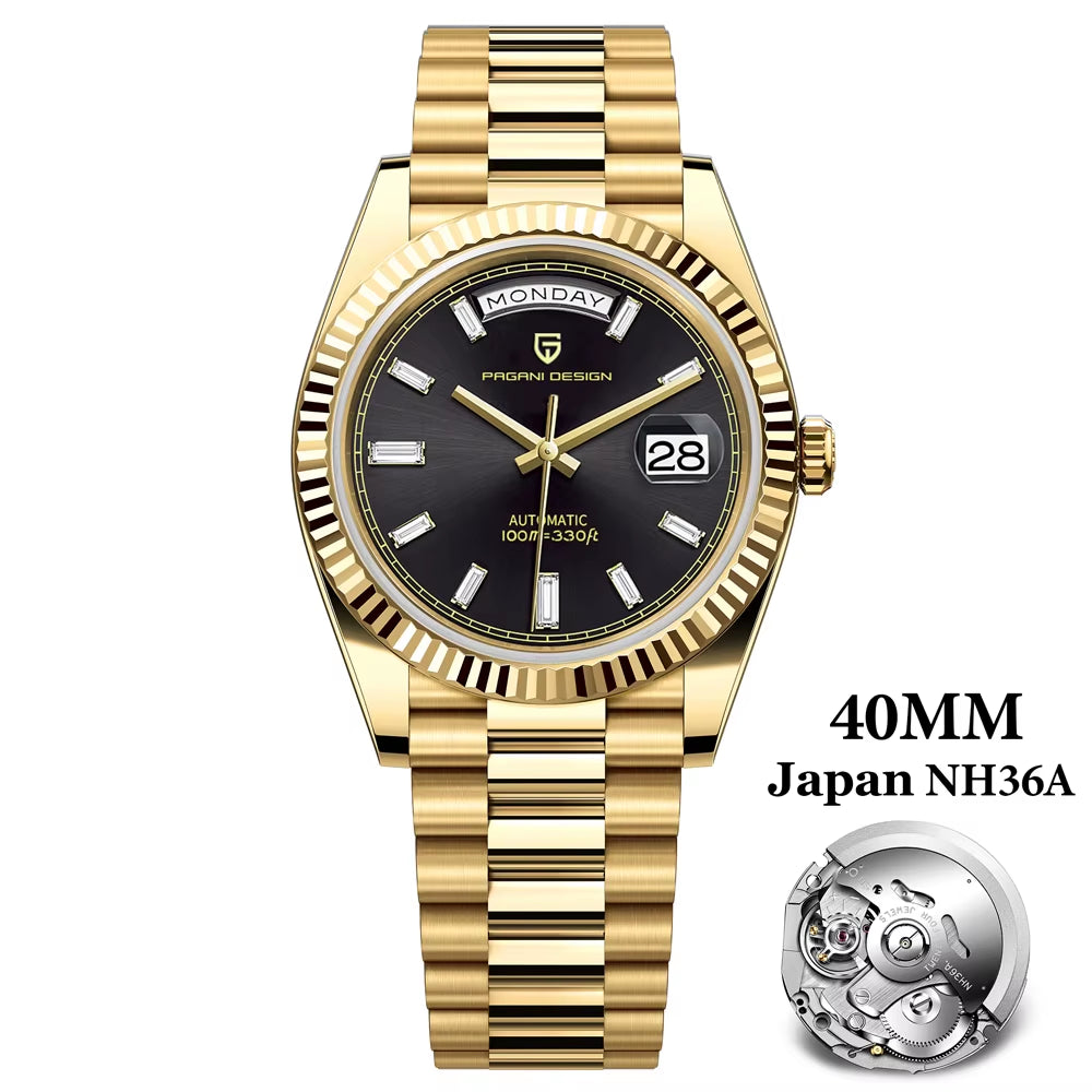 2026 New  DD40 Luxury Rose Gold Automatic Watch for Men Mechanical Watches AR Sapphire Glass Date Wrist Watch Men