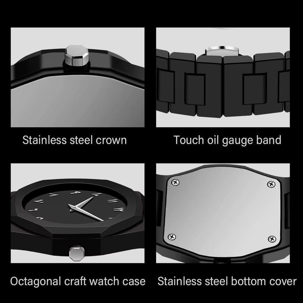 1142-4 Business Men'S Watch Men'S Quartz Watch Classic Fashion round Watch Art Arabic Digital New Watch Men'S Clock