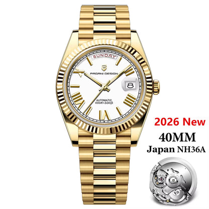 2026 New  DD40 Luxury Rose Gold Automatic Watch for Men Mechanical Watches AR Sapphire Glass Date Wrist Watch Men